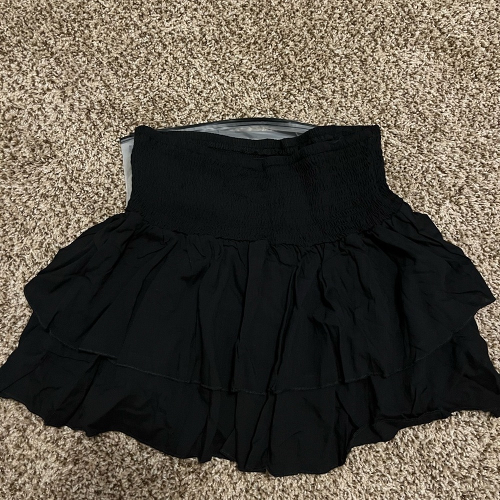 Black ruffle skirt